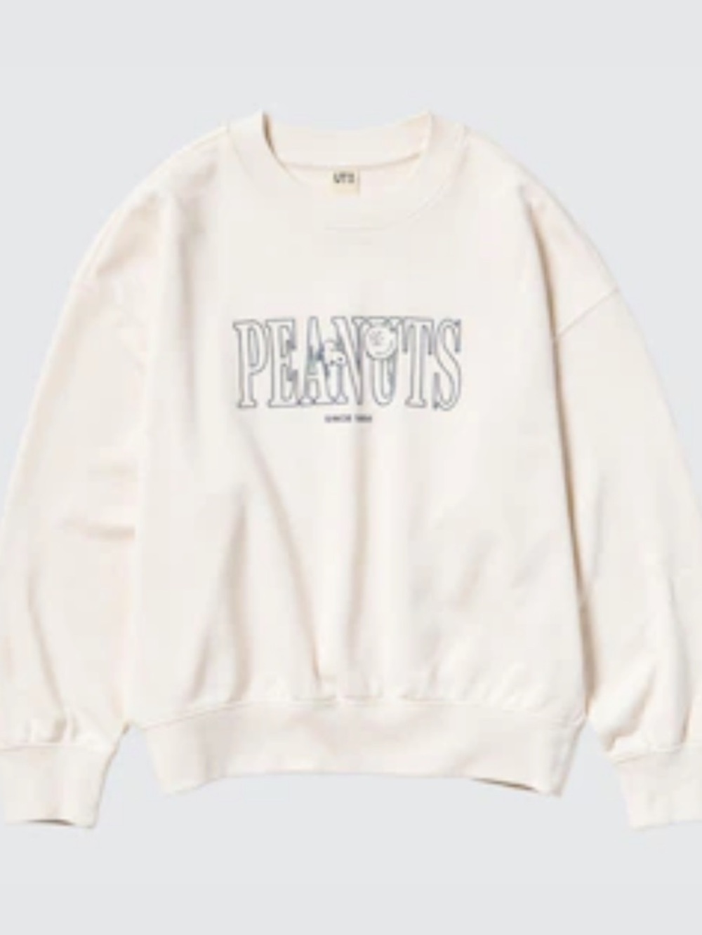 Uniqlo Women's Peanuts Sweatshirt - Off-White with Light Gray Print